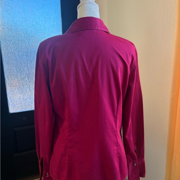 Ann Taylor Burgundy Button-Up Blouse - Picture 2 of 4